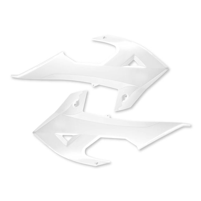 Polisport Radiator Scoops  - White Panels for GasGas EC/EC-E 250/300 (2018-2020) Rieju MR 200/250/300 (2021-2026) - OEM Fit, Glossy Finish, Lightweight & Impact-Resistant, Easy Installation