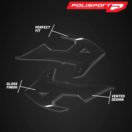 Polisport Radiator Scoops  - Black Panels for GasGas EC/EC-E 250/300 (2018-2020) Rieju MR 200/250/300 (2021-2026) - OEM Fit, Glossy Finish, Lightweight & Impact-Resistant, Easy Installation