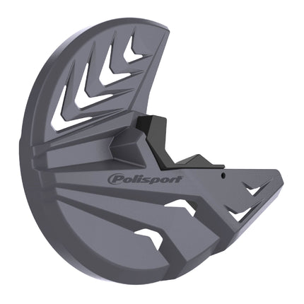 Polisport Disc & Bottom Fork Protector for Yamaha YZ125/250, YZ250/450F (2008-2024) - Durable Polypropylene Guard, Protects Fork & Brake Disc from Rocks, Debris, Easy Bolt-On Install, Grey