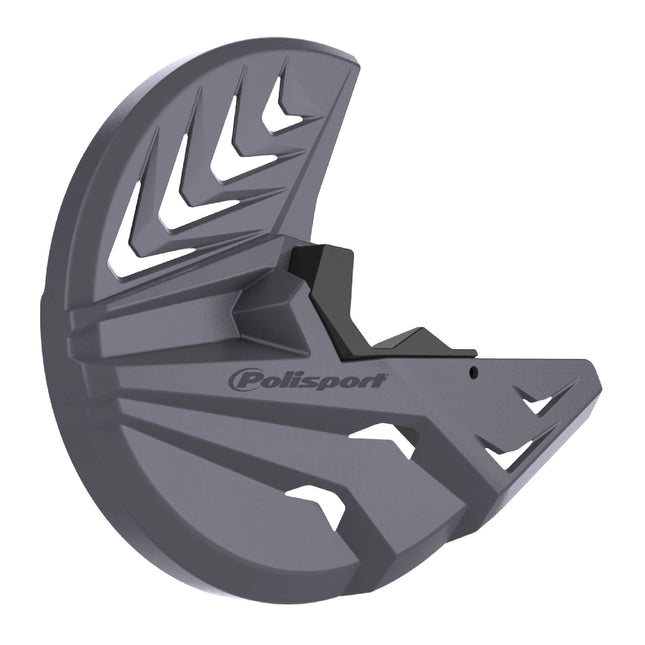 Polisport Disc & Bottom Fork Protector for Yamaha YZ125/250, YZ250/450F (2008-2024) - Durable Polypropylene Guard, Protects Fork & Brake Disc from Rocks, Debris, Easy Bolt-On Install, Grey
