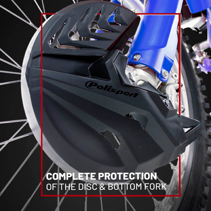 Polisport Disc & Bottom Fork Protector for Kawasaki KX250F (2013-2020) & KX450F (2015-2018) - Durable Polypropylene, Shields Fork & Brake Disc from Rocks, Debris, Easy Bolt-On Install