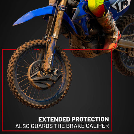 Polisport Disc & Bottom Fork Protector for Kawasaki KX250F (2013-2020) & KX450F (2015-2018) - Durable Polypropylene, Shields Fork & Brake Disc from Rocks, Debris, Easy Bolt-On Install