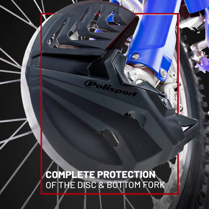 Polisport Disc & Bottom Fork Protector for Honda CRF250R/CRF450R 2015-2021 - Nardo Gray/Black - High Impact Plastic, Brake Disc & Caliper Guard - Easy Install, OEM Fitment