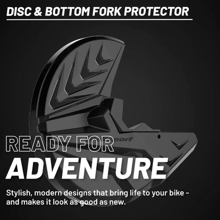 Polisport Front Disc Cover: Durable Plastic Brake Disc Protector with Caliper Guard, Rock-Resistant, Easy Installation for Off-Road and Dirt Bikes,Compatible with Stock Forks and Oversized Discs-Black