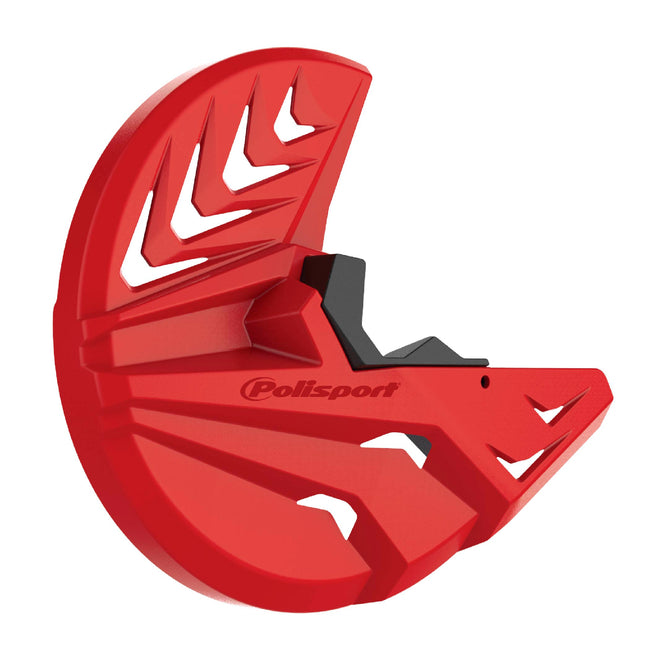 Polisport Disc & Bottom Fork Protector Kit for Honda CRF250R/450R 2015-2022 - High Impact Plastic Guard, Easy Install, Fits Oversized 295mm Brakes-Red/Black