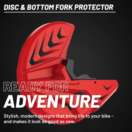 Polisport Disc & Bottom Fork Protector Kit for Honda CRF250R/450R 2015-2022 - High Impact Plastic Guard, Easy Install, Fits Oversized 295mm Brakes-Red/Black
