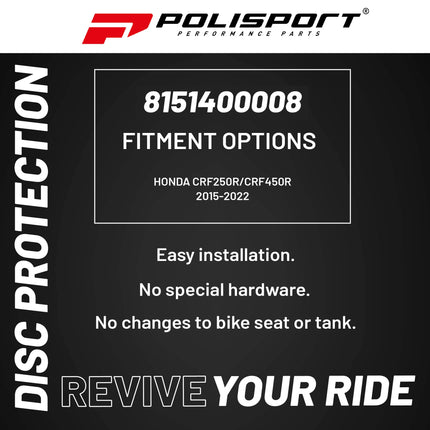 Polisport Disc & Bottom Fork Protector Kit for Honda CRF250R/450R 2015-2022 - High Impact Plastic, Easy Install, Fits Oversized 295mm Brakes- Nardo Grey