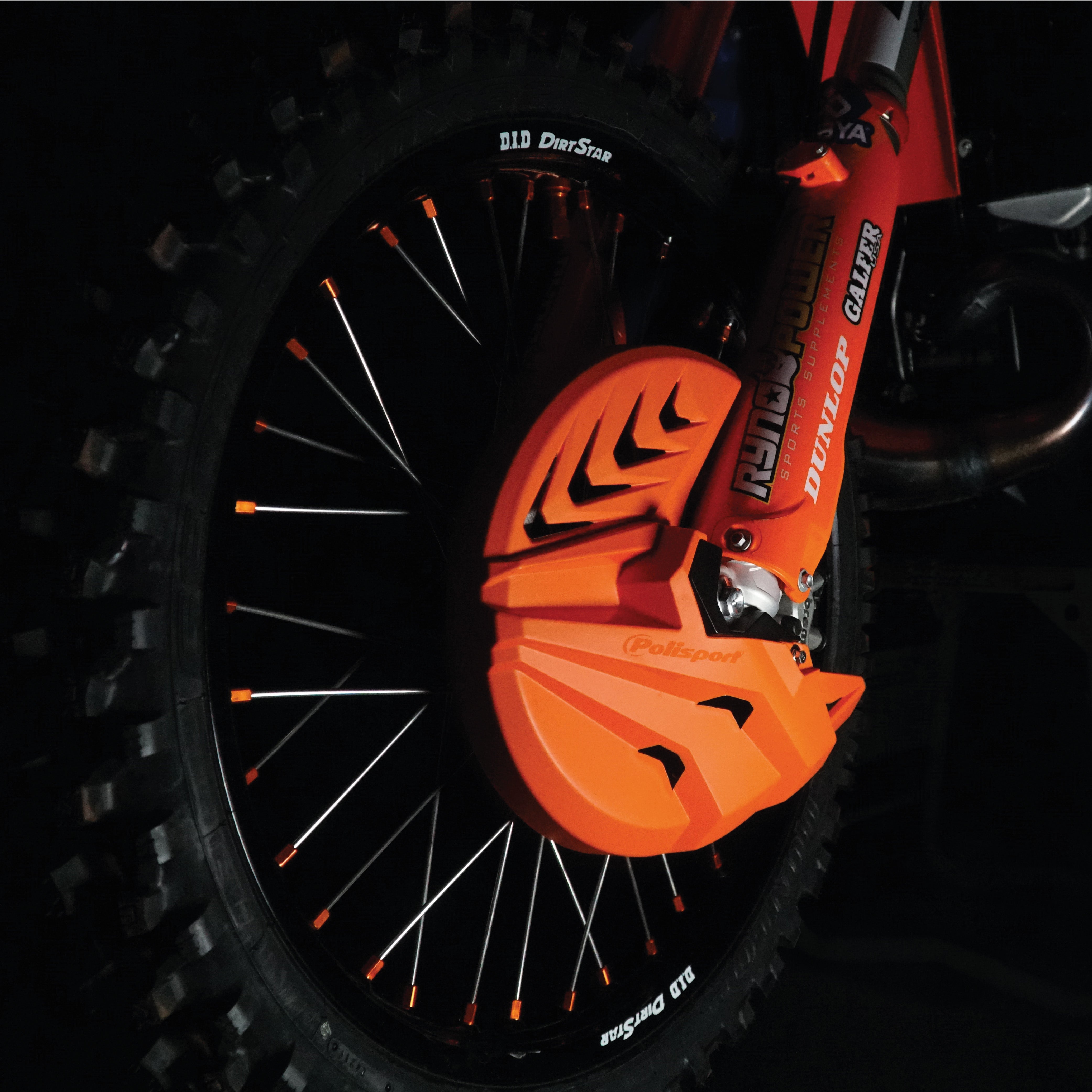 Polisport Motocross Motorcycles (MX) Disc & Bottom Fork Protector for KTM SX/SX-F/XC/XC-F (2015+), Husqvarna TC/FC (2015+), EX/TE/FE (2016+), GasGas MC/EC/SEF (2019+) Dirt Bikes - Black