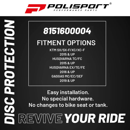 Polisport Motocross Motorcycles (MX) Disc & Bottom Fork Protector for KTM SX/SX-F/XC/XC-F (2015-2024), Husqvarna TC/FC (2015-2024), EX/TE/FE (2016-2024), GasGas MC/EC/SEF (2018-2024) - Nardo Grey