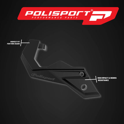 Polisport Bottom Fork Protector for Honda CRF250R/CRF450R (2015-2024) - Durable Impact-Resistant Plastic, Easy Installation, Black, Motorcycle Fork Guard Accessory