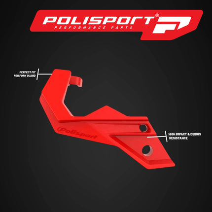 Polisport Bottom Fork Protector for Honda CRF250R/CRF450R (2015-2024) - Red, Durable Impact-Resistant Plastic, Easy Installation, Motorcycle Fork Guard