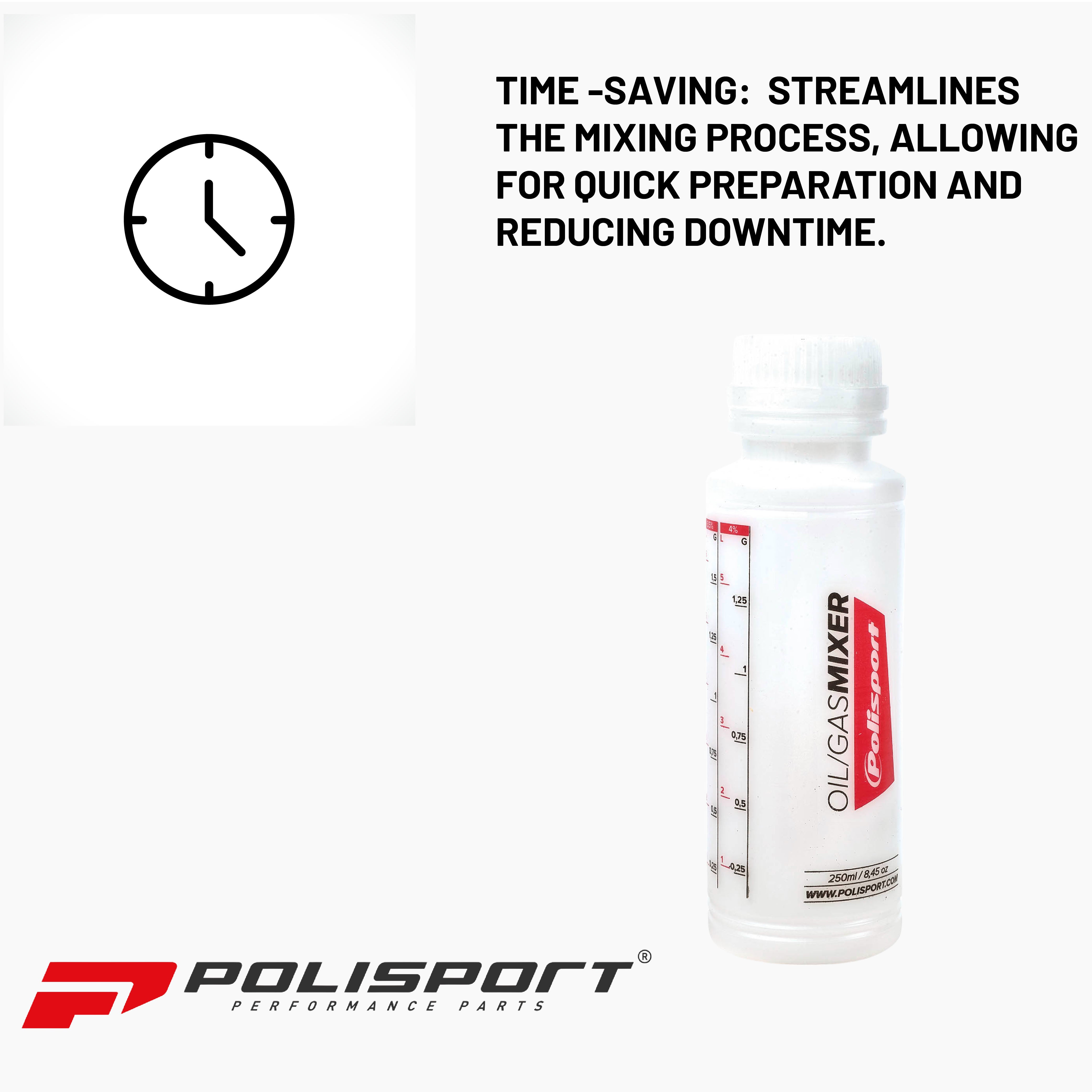 Polisport ProOctane Oil Beaker 250ml w/ scale clear color