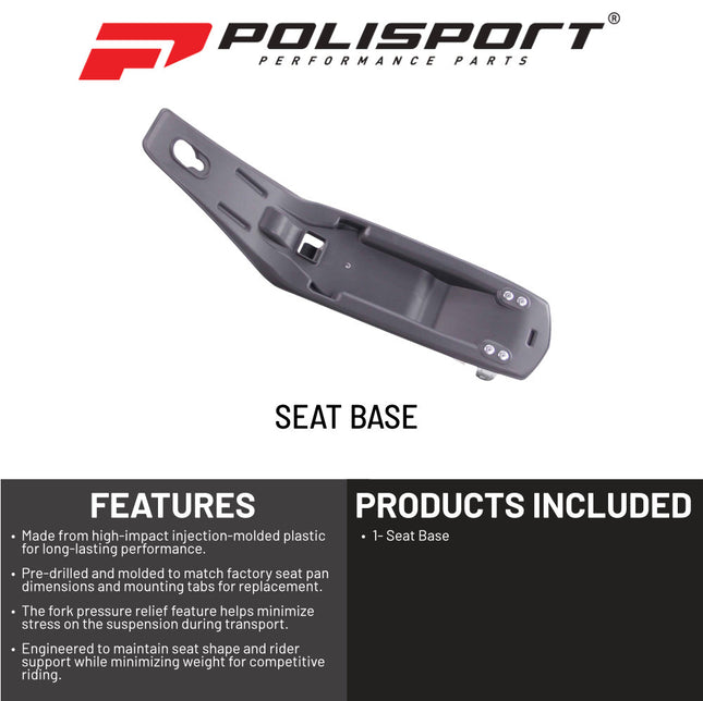 Polisport Motocross Seat Base for Yamaha YZ125 YZ250 (2002-2017) Grey - OEM Replacement, Durable Injection-Molded Plastic, Direct Fit for 2-Stroke MX Models