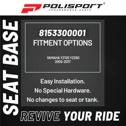 Polisport Motocross Seat Base for Yamaha YZ125 YZ250 (2002-2017) Grey - OEM Replacement, Durable Injection-Molded Plastic, Direct Fit for 2-Stroke MX Models