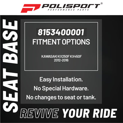 Polisport Seat Base for Kawasaki KX250F KX450F (2012-2016) - OEM Replacement | Injection-Molded Plastic | Direct Fit for MX Seat Rebuilds