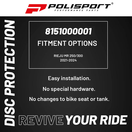 Polisport Motocross Motorcycles (MX) Disc & Bottom Fork Protector for Rieju MR 250/300 (2021-2026) Dirt Bikes - High-Impact Protection - Black