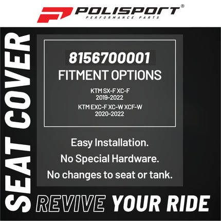 Polisport PMD Seat Cover for KTM SX-F XC-F (2019-2022) EXC-F XC-W XCF-W (2020-2022) - OEM Replacement | Gripper Texture | Race-Ready Fit | Durable & Non-Slip Performance