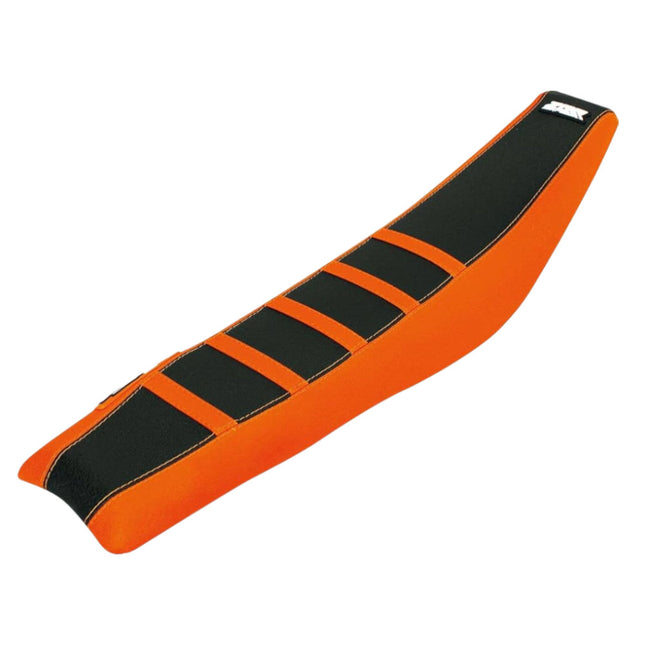 Polisport Zebra Seat Cover for KTM SX-F XC-F (2019-2022) EXC-F XC-W XCF-W (2020-2022) - Gripper Texture | Race-Ready Fit | Non-Slip Vinyl | Durable Replacement for OEM Seat Cover-Orange/Black