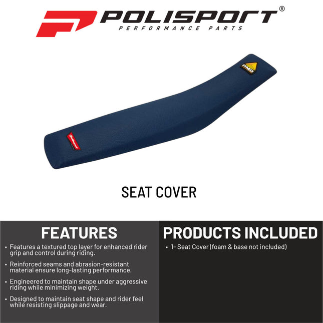 Polisport PMD Gripper Seat Cover - Fits Husqvarna FC/TC/FX/TX (2019-2022), FE/TE (2020-2022) - High-Traction, Race-Ready Replacement Cover