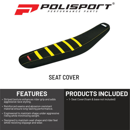 Polisport Zebra Gripper Seat Cover - Fits Husqvarna FC/TC/FX/TX (2019-2022), FE/TE (2020-2022) - Anti-Slip Motocross Seat Upgrade - Race-Ready Vinyl with Bold Zebra Design