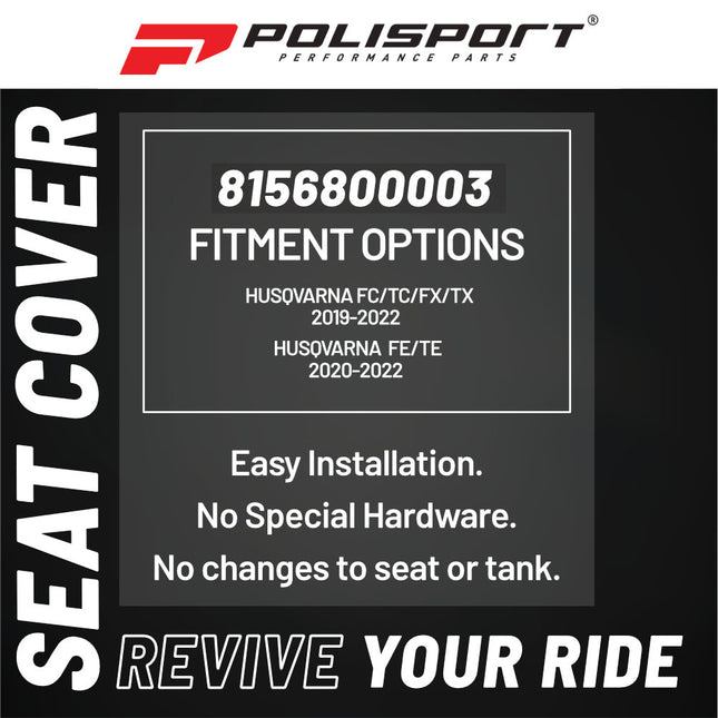 Polisport Zebra Gripper Seat Cover - Fits Husqvarna FC/TC/FX/TX (2019-2022), FE/TE (2020-2022) - Anti-Slip Motocross Seat Upgrade - Race-Ready Vinyl with Bold Zebra Design