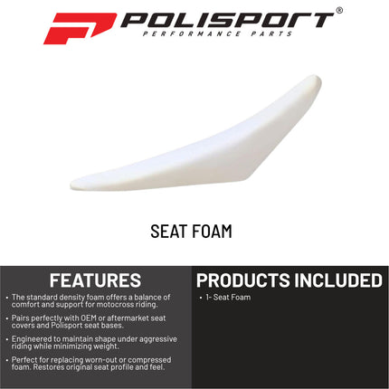 Polisport Standard Seat Foam 8156800004 - Fits Husqvarna FC/TC/FX/TX (2019+), FE/TE (2020+) - OEM Replacement Foam for Motocross & Enduro Seats - Lightweight, Durable, Easy Install