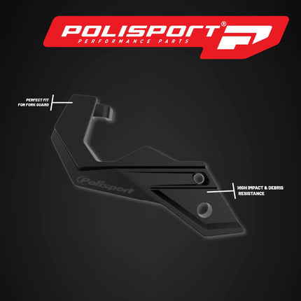 Polisport Bottom Fork Protector for Beta RR 4T/2T (2019-2024) - Durable Impact-Resistant Plastic, Easy Installation, Black, Motorcycle Fork Guard Accessory