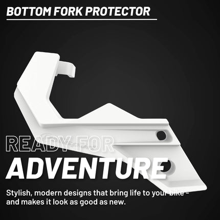 Polisport Bottom Fork Protector for Beta RR 4T/2T (2019-2024) - Durable Impact-Resistant Plastic, Easy Installation, White, Motorcycle Fork Guard Accessory