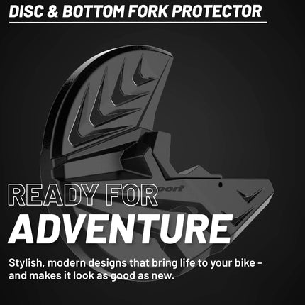 Polisport Motocross Motorcycles Disc & Bottom Fork Protector for Beta RR 125/200/250/300/350/390/430/480 2T/4T (19-26) Dirt Bike - Protects Brake Disc and Fork from Rocks and Debris for MX/Enduro, BLK