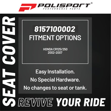 Polisport Performance Racing Seat Cover - Red -   High-Traction Gripper Vinyl  Lightweight & Durable  Race-Ready Fit for Motocross & Enduro Seat Upgrades Fits - Honda CR125/250