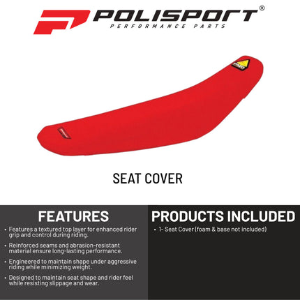 Polisport PMD Gripper Seat Cover fits Honda CRF250 (2018+), CRF450 (2017-2020) - Anti-Slip Ribbed Vinyl  Race-Ready Fit  Durable Staple-On Upgrade for Motocross & Off-Road