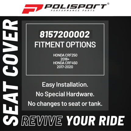 Polisport PMD Gripper Seat Cover fits Honda CRF250 (2018+), CRF450 (2017-2020) - Anti-Slip Ribbed Vinyl  Race-Ready Fit  Durable Staple-On Upgrade for Motocross & Off-Road