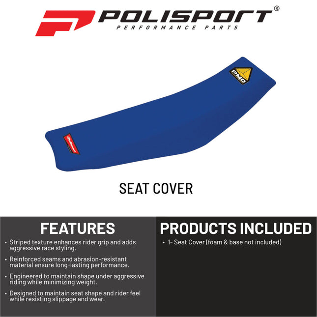 Polisport PMD Gripper Seat Cover fits Yamaha WRF450/YZF450X/250 (2019+), WRF (2020+), YZF450 (2018+) -  Ribbed Anti-Slip Vinyl  Race-Ready Fit  Durable Staple-On Upgrade