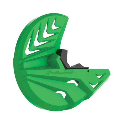 Polisport Motocross Motorcycles (MX) Disc/Bottom Fork Protector for Kawasaki KX250F (21-24) / KX450F (19-23) Dirt Bikes -   Protects Brake Disc and Fork from Rocks and Debris for MX and Enduro - Green