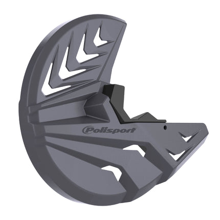 Polisport Motocross Motorcycles (MX) Disc/Bottom Fork Protector for Kawasaki KX250F (2014-21) / KX450F (2019-23) Dirt Bikes Protects Brake Disc and Fork from Rocks and Debris for MX and Enduro - Grey