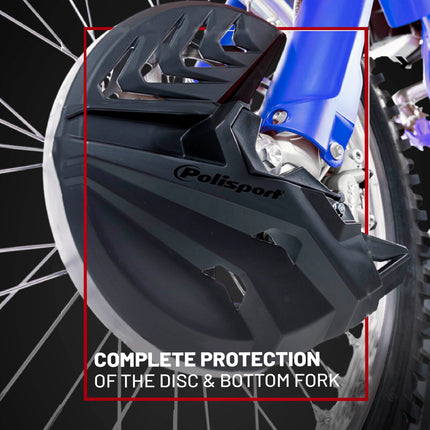 Polisport Motocross Motorcycles (MX) Disc/Bottom Fork Protector for Kawasaki KX250F (2014-21) / KX450F (2019-23) Dirt Bikes Protects Brake Disc and Fork from Rocks and Debris for MX and Enduro - Grey