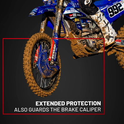 Polisport Motocross Motorcycles (MX) Disc/Bottom Fork Protector for Honda CRF250R/450R (2015-24) / CRF450RX (2017-24) Dirt Bikes - Protects Brake Disc/Fork from Rocks and Debris for MX & Enduro - Blk