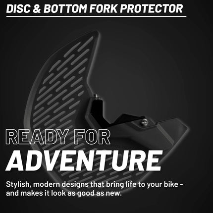 Polisport Motocross Motorcycles (MX) Disc/Bottom Fork Protector for Honda CRF250R/450R (2015-24) / CRF450RX (2017-24) Dirt Bikes - Protects Brake Disc/Fork from Rocks and Debris for MX & Enduro - Blk