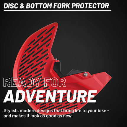 Polisport Motocross Motorcycles (MX) Disc/Bottom Fork Protector for Honda CRF250R/450R (2015-24) / CRF450RX (2017-24) Dirt Bike - Protects Brake Disc and Fork from Rocks and Debris for MX/Enduro - Red