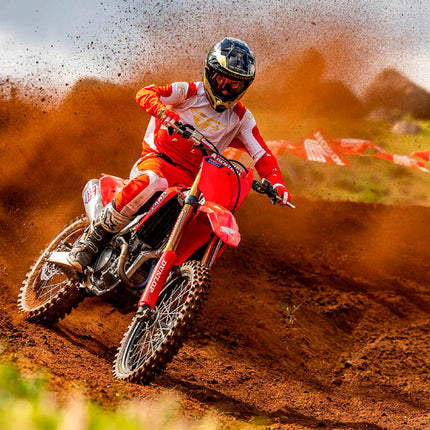 Polisport Motocross Motorcycles (MX) Disc/Bottom Fork Protector for Honda CRF250R/450R (2015-24) / CRF450RX (2017-24) Dirt Bike - Protects Brake Disc and Fork from Rocks and Debris for MX/Enduro - Red