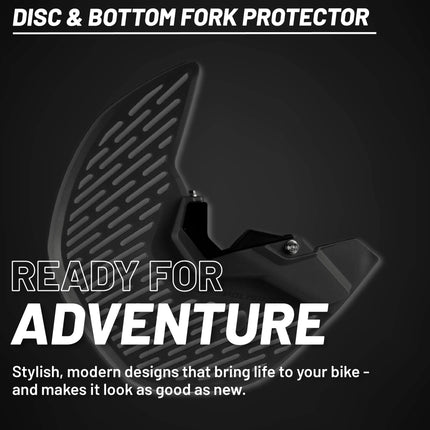 Polisport Motocross Motorcycles (MX) Disc/Bottom Fork Protector for Kawasaki KX250F (2021-2024) / KX450F (2019-2023) Dirt Bikes - Protects Brake Disc and Fork from Rocks and Debris for MX/Enduro - Blk