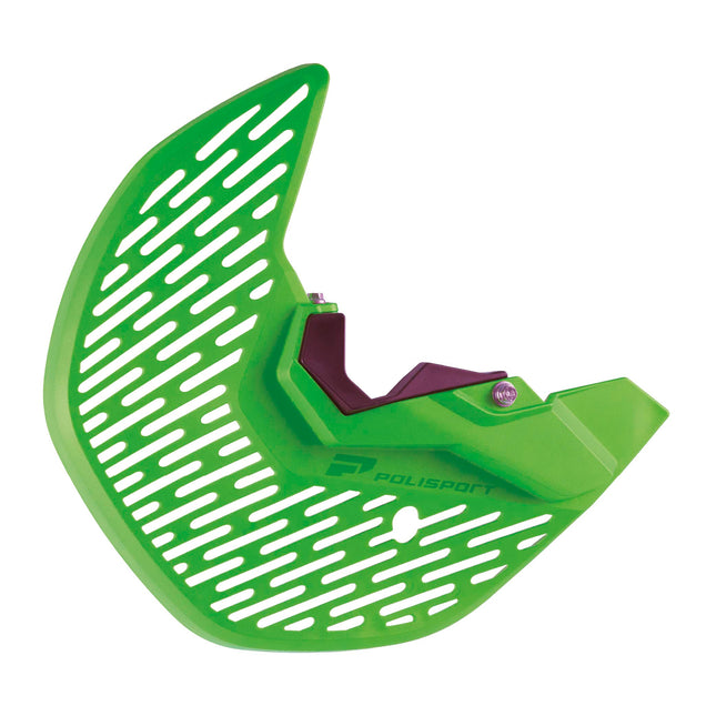 Polisport MX Disc and Bottom Fork Protector for Kawasaki KX250F (2021-2024) / KX450F (2019-2023) Dirt Bikes - Protects Brake Disc and Fork from Rocks and Debris for MX and Enduro -Green