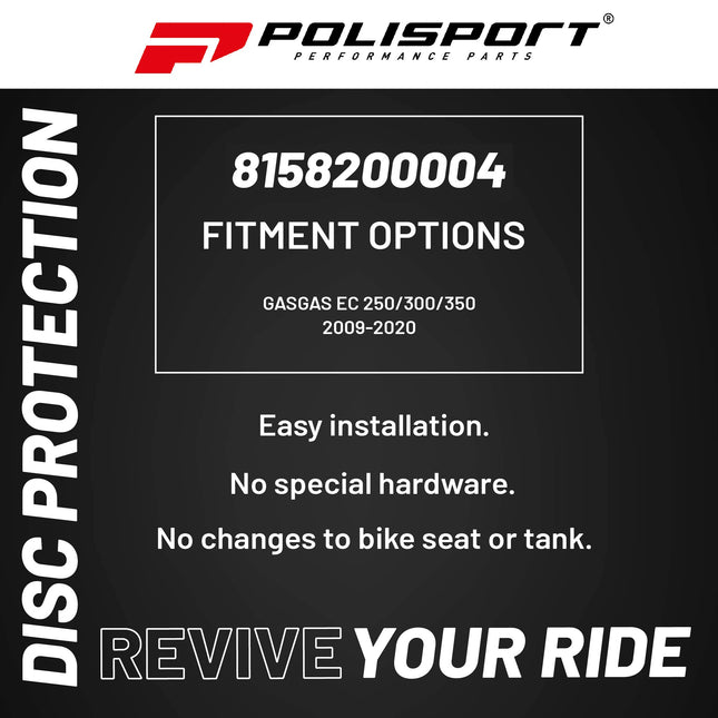 Polisport Motocross Motorcycles (MX) Disc & Bottom Fork Protector for GasGas EC 250/300/350 (2009-2020) Dirt Bikes - Protects Brake Disc and Fork from Rocks and Debris for MX/Enduro - Red