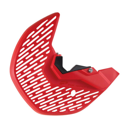 Polisport MX Disc and Bottom Fork Protector for GasGas EC/EX/MC 125/250/300/350/450 F (21-24) Dirt Bikes - Impact-Resistant Polypropylene, Protects Brake Disc/Fork from Rocks/Debris for MX/Enduro, Red