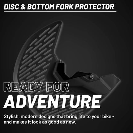 Polisport Motocross Motorcycles (MX) Disc/Bottom Fork Protector for Yamaha YZ250F/YZ450F/YZ250FX (2008-24) Dirt Bikes - Protects Brake Disc and Fork from Rocks and Debris for Motocross and Enduro, Blk