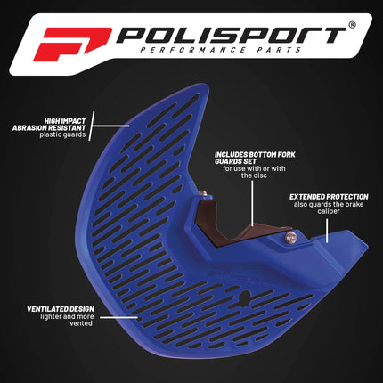 Polisport Motocross Motorcycles (MX) Disc and Bottom Fork Protector for Yamaha YZ250F/YZ450F/YZ250FX (2008-2024) Dirt Bikes, Protects Brake Disc and Fork from Rocks and Debris for Motocross and Enduro