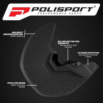 Polisport Motocross Motorcycles (MX) Disc and Bottom Fork Protector for Yamaha YZ250F/YZ450F (2008-2022) Dirt Bikes, Protects Brake Disc and Fork from Rocks and Debris for Motocross and Enduro - Blue