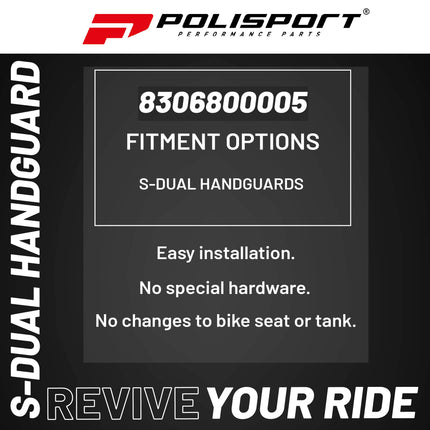 Polisport S-Dual Handguard Mounting Kit For Motocross MX Motorcycles - Superior Protection and Durability, Easy to Install, Precise Fit - Grey