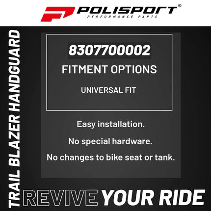 Polisport Trail Blazer Handguard Replacement Metal Bars For Motocross MX Motorcycles - Superior Protection and Durability, Easy to Install, Precise Fit - Grey