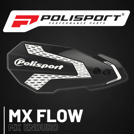 Polisport MX Flow Handguard for Motocross Motorcycles-for Beta RR (2012-23) - Durable, Flexible, Easy to Install,  Supermoto, Motard, Dirt Bikes & Off-Road Protection- Black/White